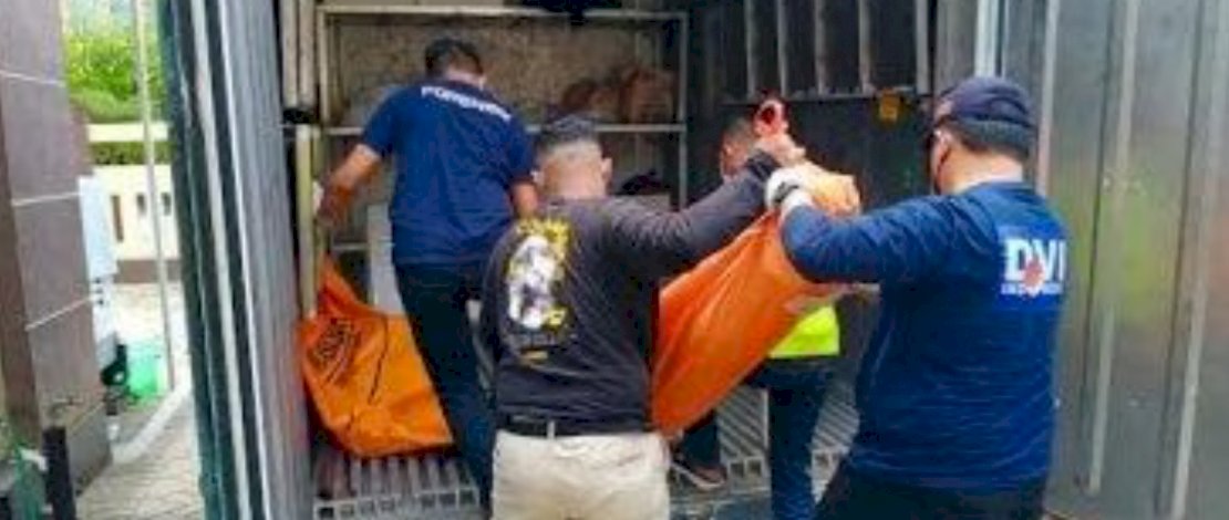 Penemuan mayat di depan sebuah kafe di Daya, Biringkanaya, Makassar.