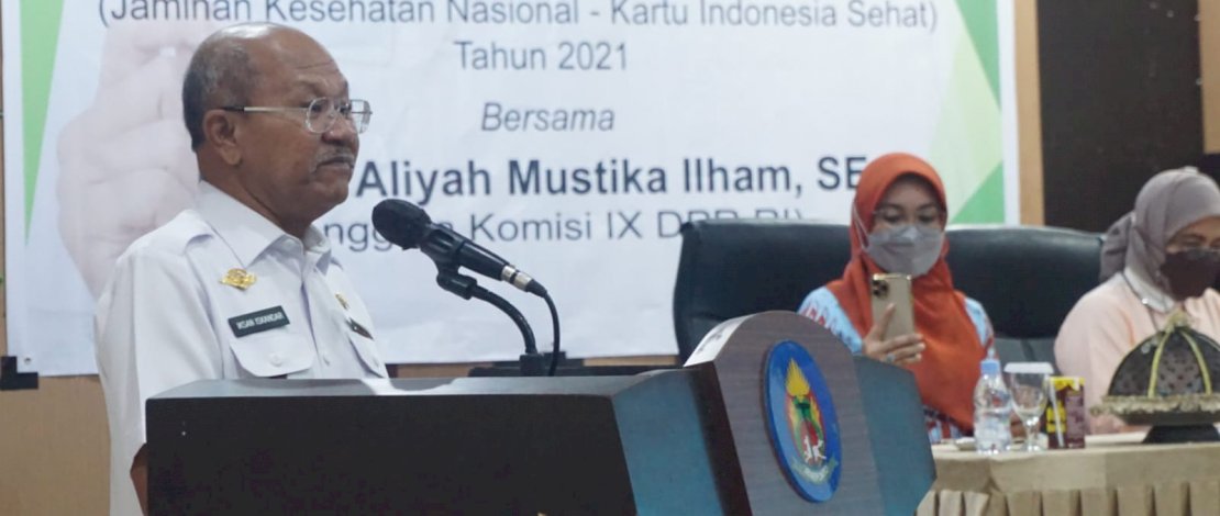 Sosialisasi program JKN-KIS  di Baruga Kalakbirang, Kabupaten Jeneponto, Rabu (27/10/2021). FOTO/IST.