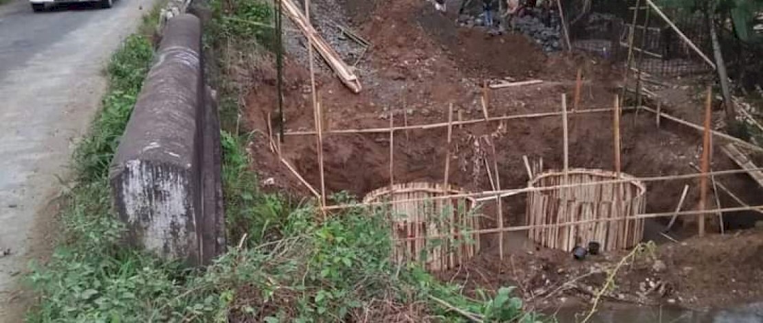 Pembangunan jembatan Sungai Pallatae. (Foto: Humas Sulsel)