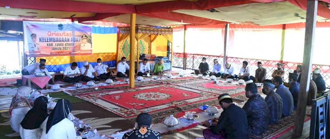 Suasana Rapat Orientasi Kelembagaan Adat, di Baruga Latamacelling, Rabu (3/11).