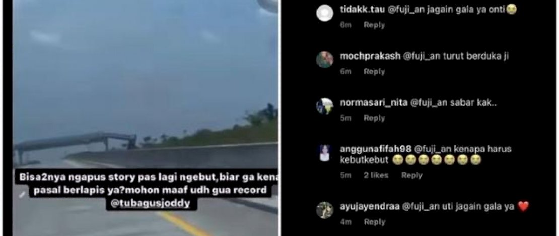 Unggahan salah satu netizen yang berhasil mengcapture postingan sopir Vanessa dan Bibi saat mengemudi.
