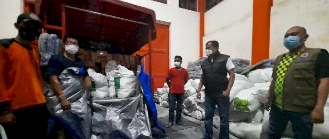 Bantuan yang didistribusikan BPBD Sulsel untuk korban banjir di Luwu.