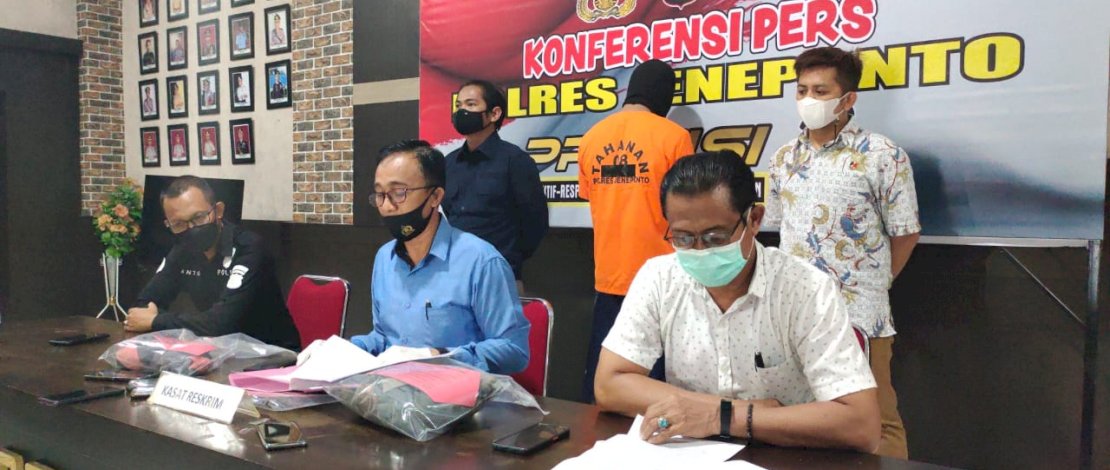 Konferensi pers Polres Jeneponto, terkait pembunuhan seorang petani rumput laut bernama Bali.