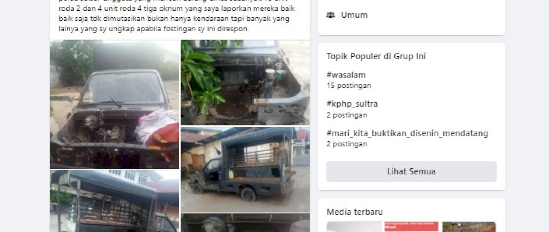 Curhatan anggota polisi di Facebook.