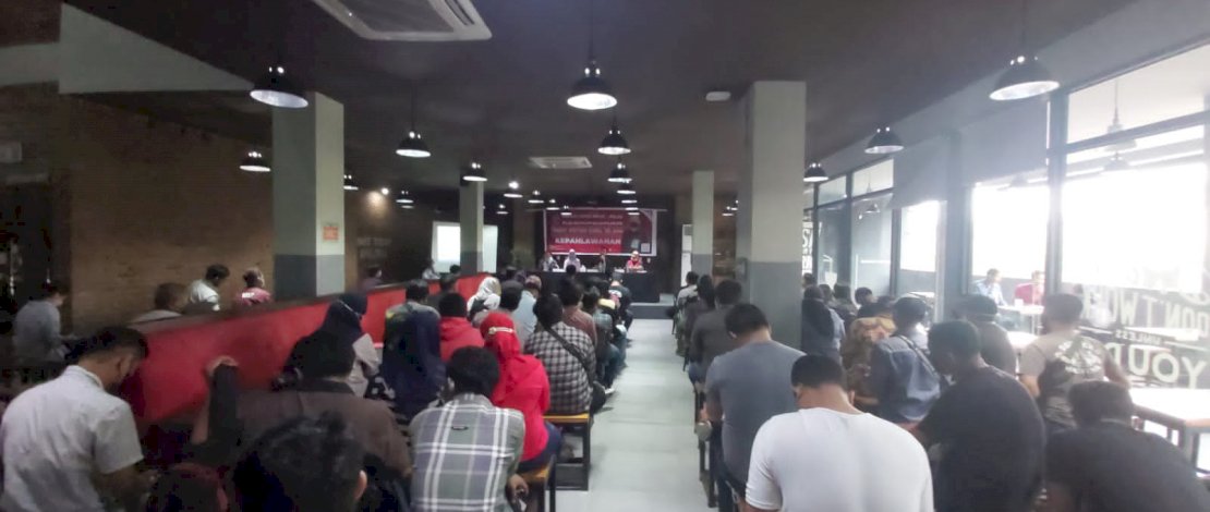 Suasana sosialisasi Nilai-nilai Kebangsaan yang digelar Rudy Pieter Goni.