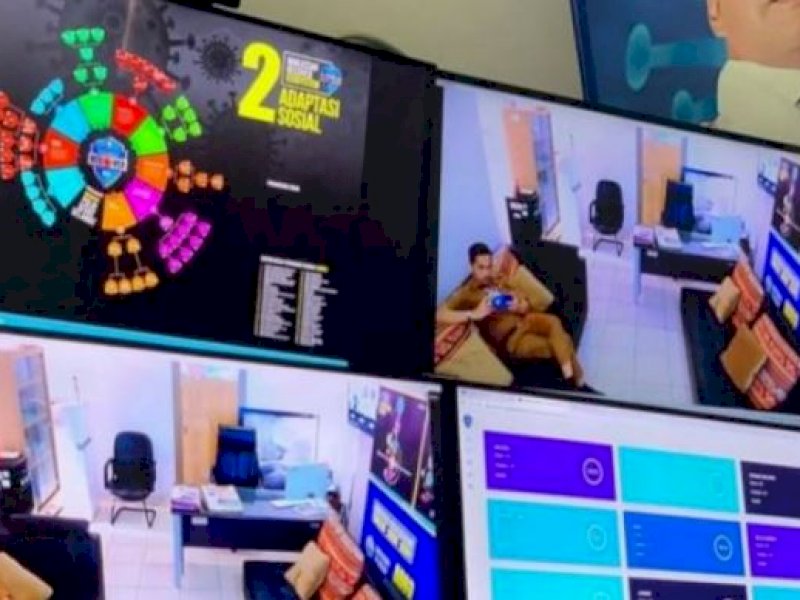 Deteksi Prokes Covid-19, Master Ujung Pandang Rutin Kontrol War Room
