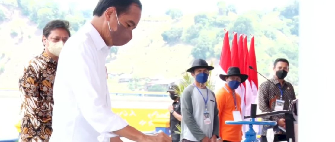 Peresmian Bendungan Karraloe oleh Presiden Jokowi, Selasa (23/11/2021).