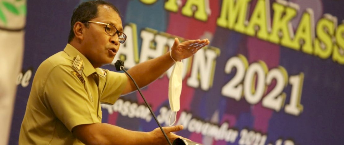 Moh Ramdhan “Danny” Pomanto hadir dalam pembukaan rapat anggota KONI Makassar 2021 di Hotel Claro, Selasa (30/11/2021).