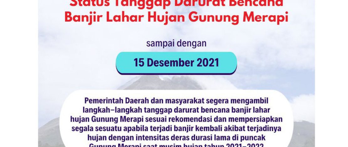 Pemerintah Kabupaten (Pemkab) Sleman menetapkan status tanggap darurat bencana banjir lahar hujan Gunung Merapi. Foto: Ist