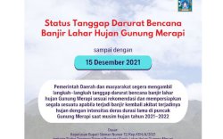  Status Tanggap Darurat Banjir Lahar Hujan Merapi Hingga 15 Desember