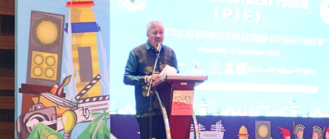 pembukaan Pinrang Investment Forum ( PIF ) di Sheraton Hotel Makassar, Rabu (8/12/2021).