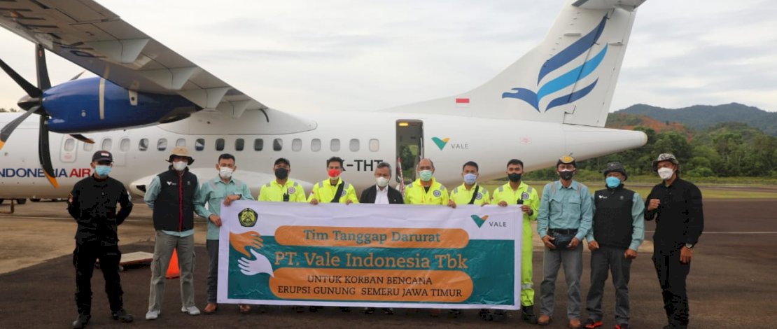 14 Orang Karyawan Vale Indonesia yang tergabung dan Tim Tanggap Darurat berangkat ke Semeru, Rabu (8/11/2021).