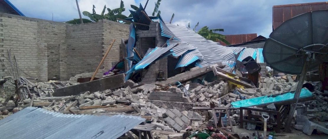 Kondisi rumah pasca terjadi gempa. Istimewa