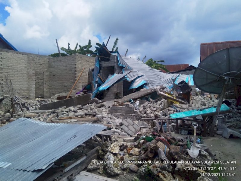 Sebanyak 3.900 Warga Selayar Mengungsi Akibat Gempa, 11 Diantaranya Luka