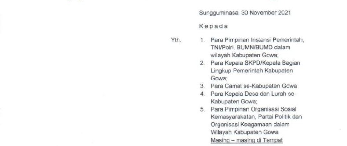 Surat Edaran Forkopimda Kabupaten Gowa.