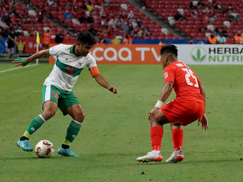 Timnas Indonesia Tahan Imbang Singapura 1-1 di Semifinal Piala AFF 2020