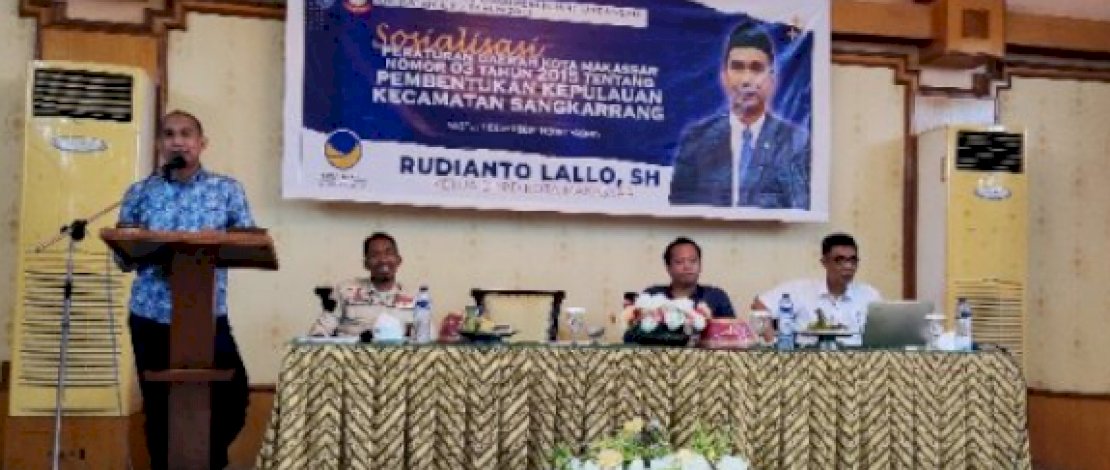 Ketua DPRD Makassar Rudianto Lallo Sosialisasi Perda Pembentukan Kepulauan Kecamatan Sangkarrang
