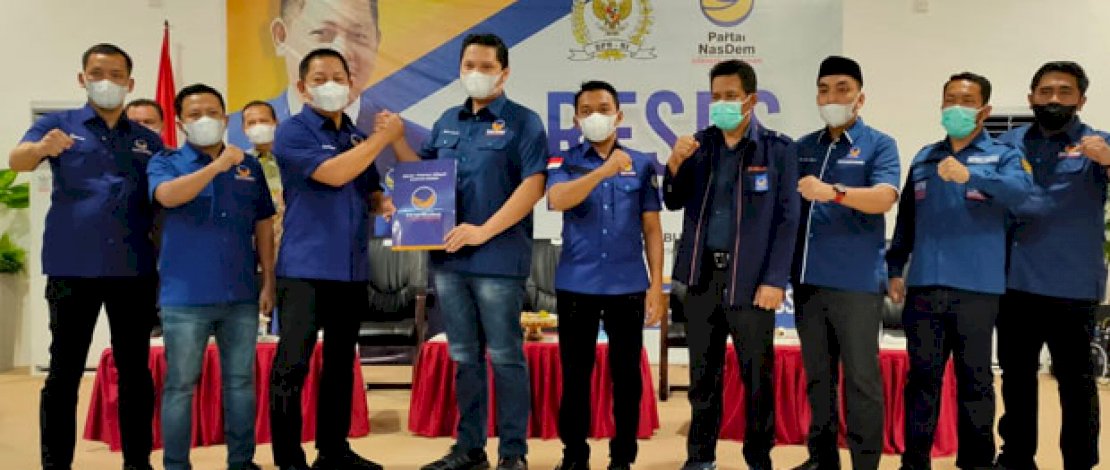 FOKUS PILEG.  Ketua DPD Partai NasDem Kabupaten Luwu, Arham Basmin memilih fokus memenangkan Pemilu Legislatif ketimbang Pilkada pada 2024 nanti.