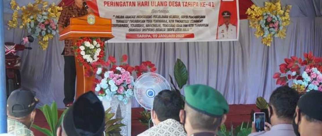 Bupati Luwu Timur Paparkan Program Prioritas Daerah di Syukuran Desa Taripa