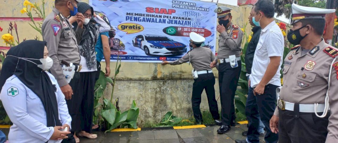 Satlantas Polres Jeneponto Siapkan Pengawalan Gratis Ambulans Jenazah