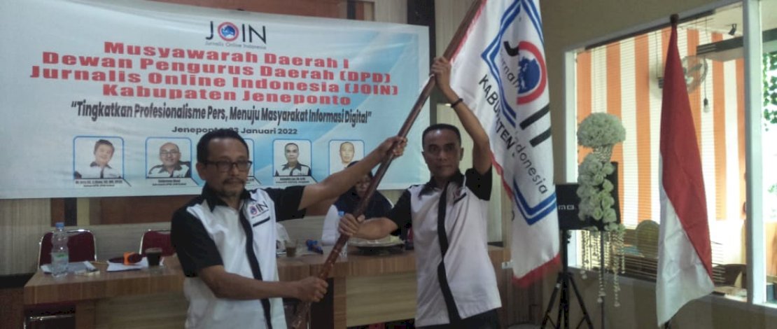 Musyawarah Daerah (Musda) Dewan Pimpinan Daerah (DPD) Jurnalis Online Indonesia (JOIN) Jeneponto, yang dilaksanakan di Cafe The Premiere, Jalan Sungai Kelara, Kelurahan Empoang, Kecamatan Binamu, Minggu, 23 Januari 2022. 