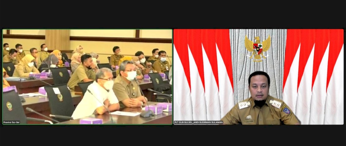 Plt Gubernur Sulsel, Andi Sudirman, memimpin rapat terkait Persiapan Pemeriksaan Interim LKPD Tahun Anggaran 2021 oleh BPK RI secara virtual, Senin 24 Januari 2022. Plt Gubernur Sulsel, Andi Sudirman, memimpin rapat terkait Persiapan Pemeriksaan Interim LKPD Tahun Anggaran 2021 oleh BPK RI secara virtual, Senin 24 Januari 2022.