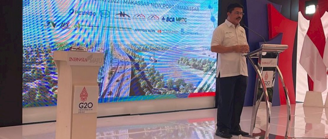 Sekretaris Jenderal Kementerian PUPR, Mohammad Zainal Fatah, saat peletakan batu pertama atau groundbreaking Jalan Akses Tol MNP, yang dilaksanakan Senin, 7 Februari 2022