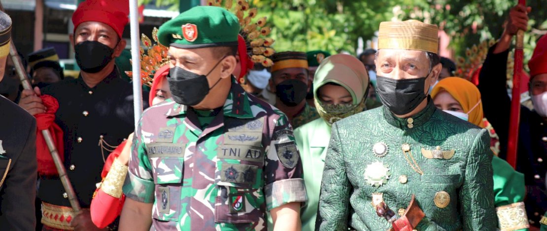 Panglima Komando Daerah Militer (Pangdam) XIV Hasanuddin, Mayjen TNI Andi Muhammad, melakukan kunjungan kerja di Kabupaten Pinrang, Senin, 14 Februari 2022.