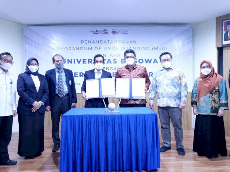 Unibos dan Universitas Bina Darma Teken MoU