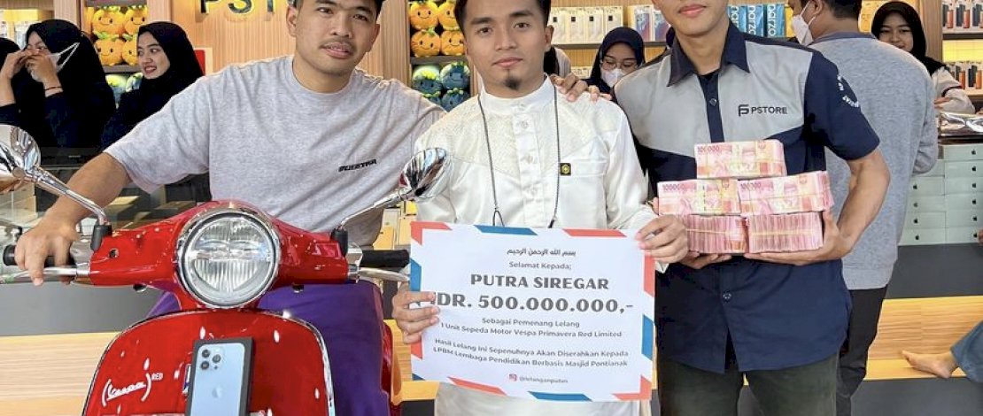 Pembayaran hasil lelang motor Vespa Primavera milik Taqy Malik dilakukan di outlet usaha milik Putra Siregar yakni PS Store.