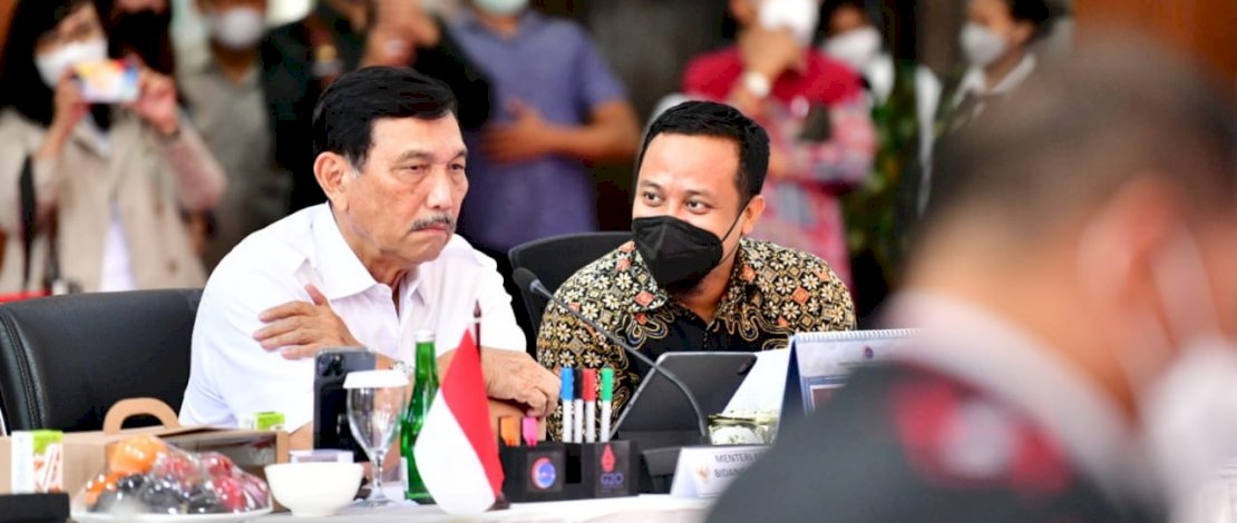 Menteri Koordinator Bidang Kemaritiman dan Investasi, Luhut Binsar Panjaitan, saat Pembukaan Gernas BBI – BWI Sulsel, yang diselenggarakan di Kota Makassar, Kamis, 24 Februari 2022. Menteri Koordinator Bidang Kemaritiman dan Investasi, Luhut Binsar Panjaitan, saat Pembukaan Gernas BBI – BWI Sulsel, yang diselenggarakan di Kota Makassar, Kamis, 24 Februari 2022.