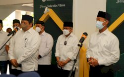 Airlangga Hartarto Perkenalkan Taufan Pawe di Unhas dan Silaturahmi Ulama se Sulsel