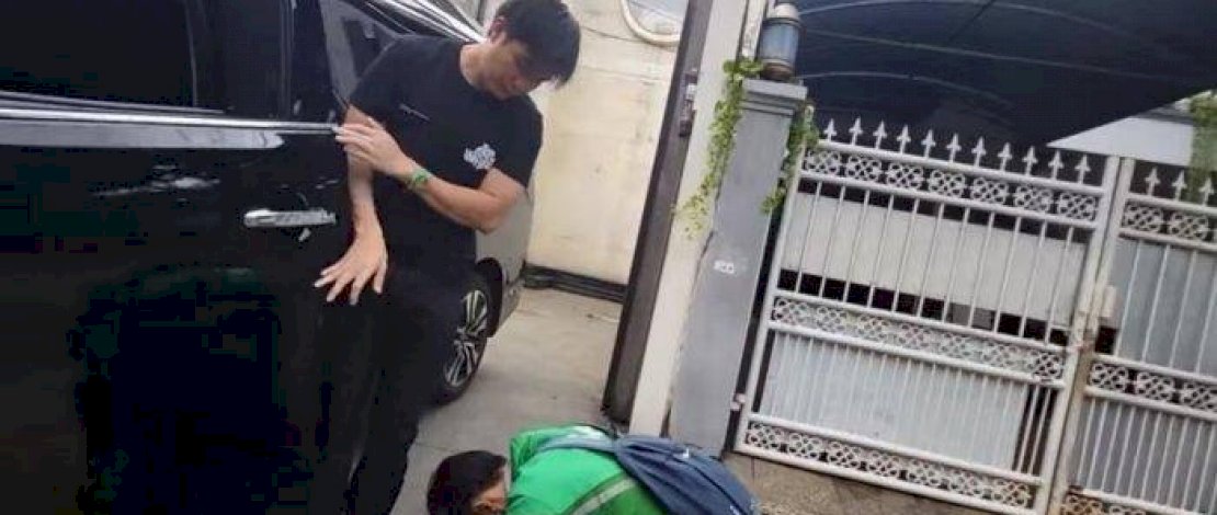 Driver Ojol Ini Nekat Sujud di Depan Baim Wong Demi Dapatkan Uang