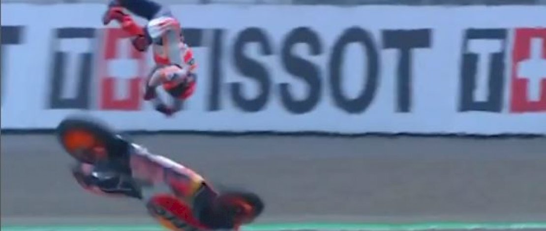Kecelakaan saat Sesi Pemanasan MotoGP Mandalika, Marquez:&nbsp;Saya Baik-baik Saja&nbsp;