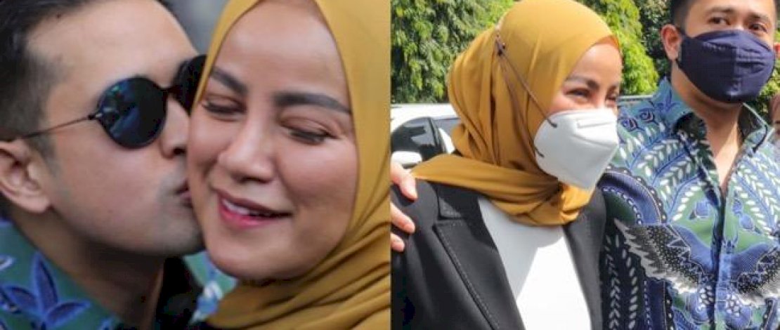 Olla Ramlan dan Aufar saat menghadiri sidang perdana perceraiannya, Senin (4/4/2022). Sumber: Inews. 