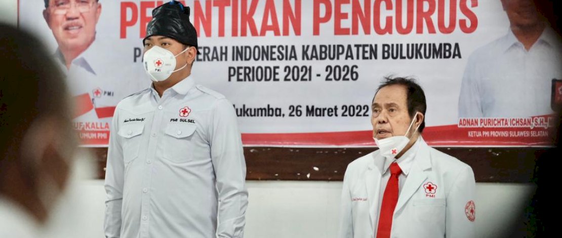 Lantik Pengurus PMI Jeneponto dan Bulukumba, Adnan : PMI Organisasi Kemanusiaan dan Pengabdian