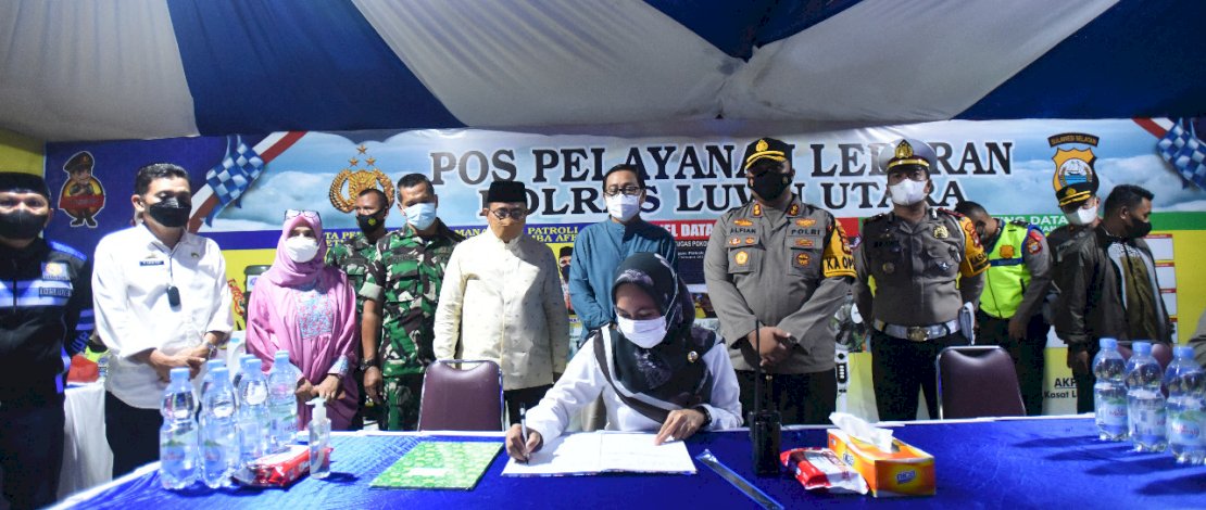 Bupati Lutra dan Forkopimda Tinjau pos YAN di Wilayah Hukum Polres Luwu Utara Bupati Lutra dan Forkopimda Tinjau pos YAN di Wilayah Hukum Polres Luwu Utara