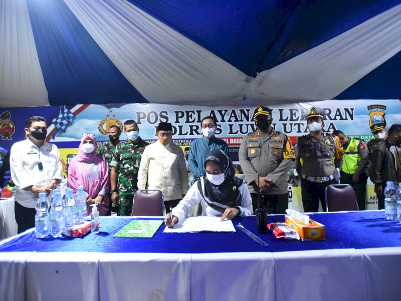 Bupati Lutra dan Forkopimda Tinjau pos YAN di Wilayah Hukum Polres Luwu Utara 