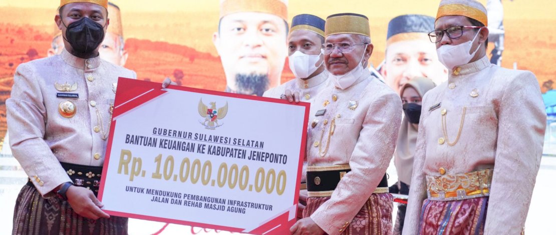 159 Tahun Jeneponto, Gubernur Berikan Bantuan Keuangan Rp 10 Miliar