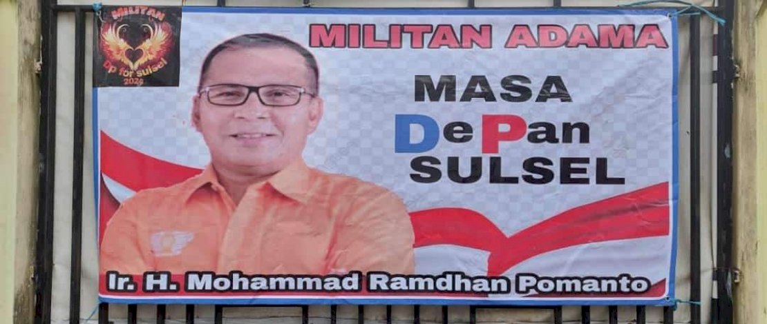 Baliho dukungan kepada Bacalon Gubernur Sulsel Moh Ramdhan Pomanto. Baliho dukungan kepada Bacalon Gubernur Sulsel Moh Ramdhan Pomanto.