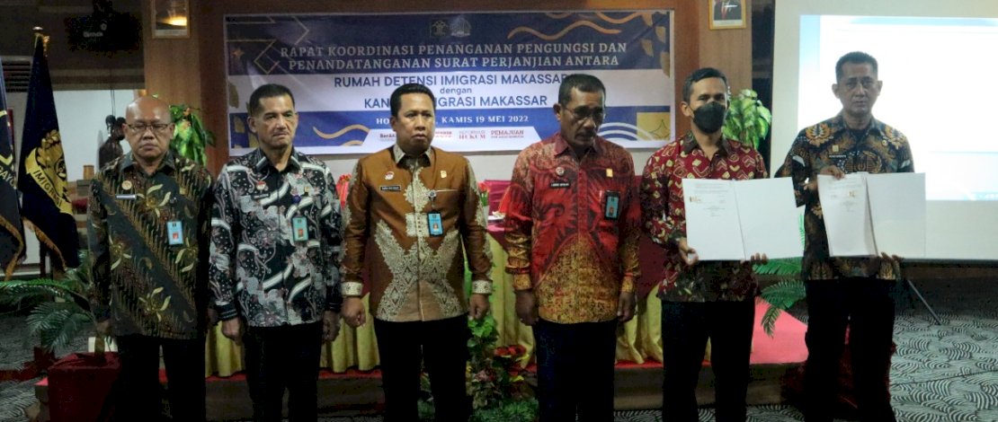 Rapat Koordinasi Penanganan Pengungsi Luar Negeri, yang diadakan di Hotel Lynt Makassar, kemarin. 