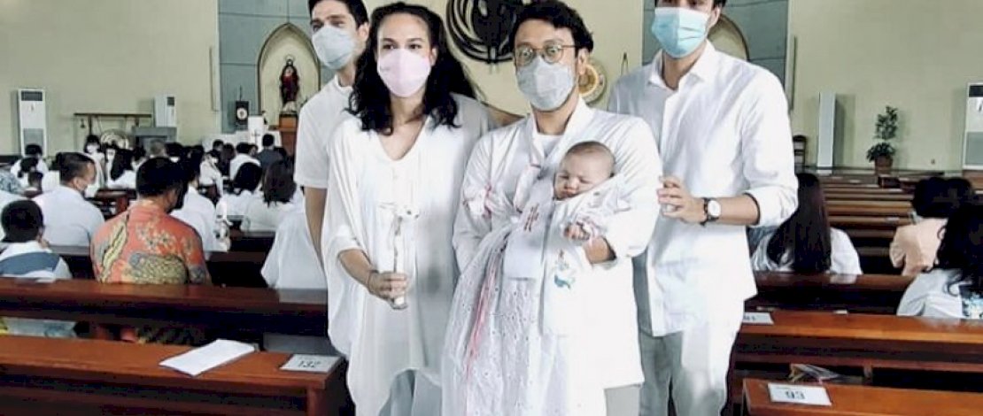 Momen Baby Djiwa dibaptis, Sabtu (21/5/2022).