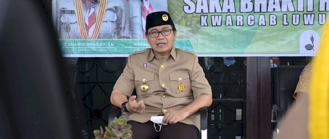 Lepas Saka Bakti Husada Untuk Perkemahan UKBM, Wabup Lutra Berharap Pramuka Jadi Pionir