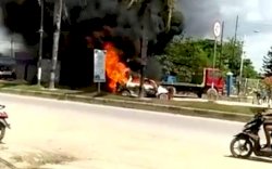 Satu Unit Mobil Nyaris Terbakar di Tengah-tengah Antrean Di SPBU Kendari