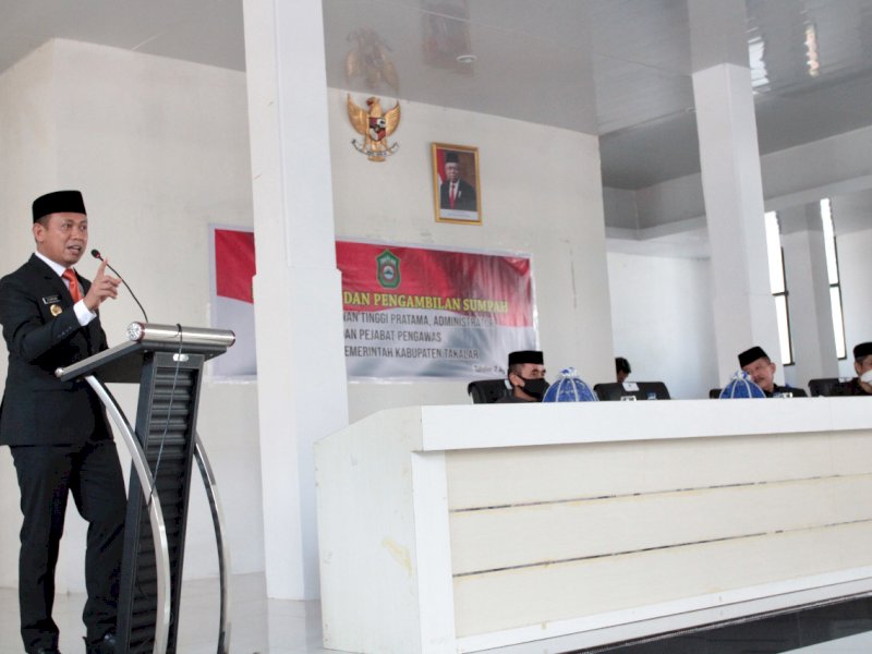 Lantik Tujuh Pejabat Tinggi Pratama, Bupati Takalar: Jadikan Jabatan Kekuatan Tim