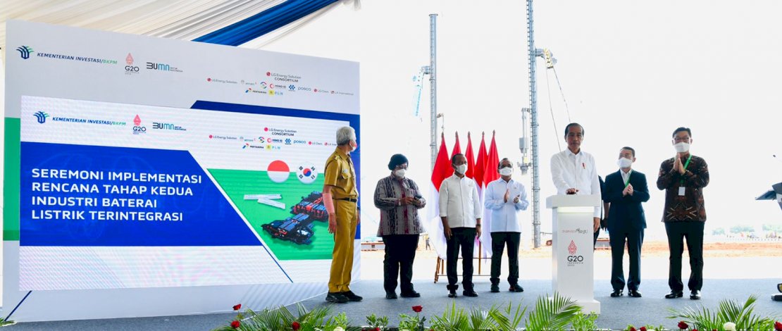 Presiden Resmikan Pembangunan Industri Baterai Listrik Terintegrasi 