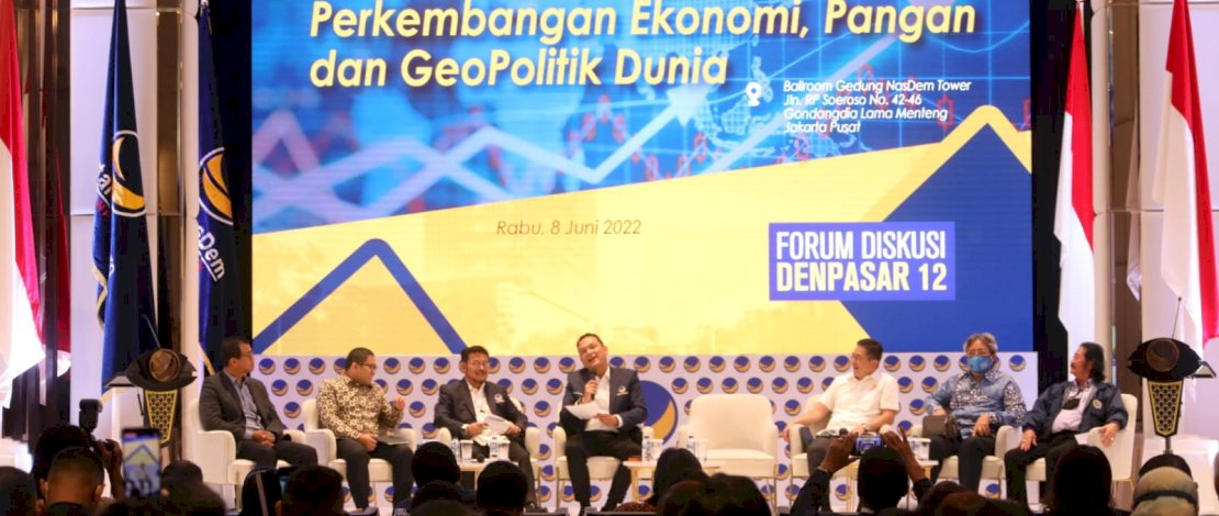 Menteri Pertanian Syahrul Yasin Limpo memastikan pengamanan pangan nasional dalam menghadapi geopolitik dan geostrategi dunia dalam kondisi aman dan terkendali, pada acara pra rakernas Partai Nasdem, kemarin, Rabu, 8 Juni 2022.