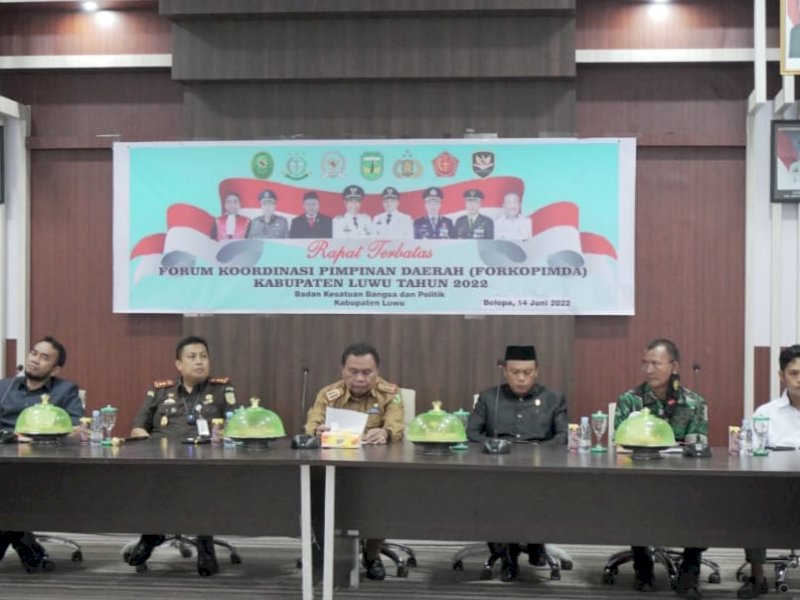 Jelang Tahapan Pemilu 2024, Pemkab dan Forkopimda Luwu Gelar Rapat Terbatas