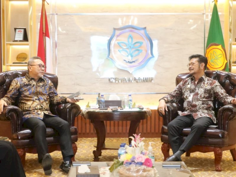 SYL Disambangi Mendag Zulhas di Kantor Kementan, Bahas Pangan Hingga Perlindungan Petani