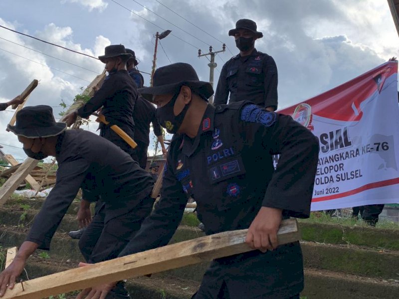 Ini yang Dilakukan Brimob Bone Jelang HUT Bhayangkara